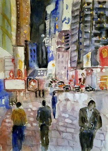 Original Expressionism Cities Paintings by Lucille Femine