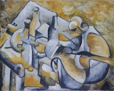 Original Cubism Abstract Paintings by Fanny Ku