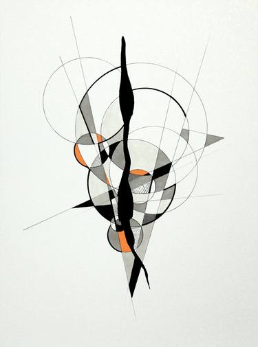 Original Modern Abstract Drawings by Ernst Kruijff