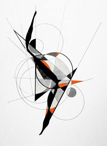 Original Modern Abstract Drawings by Ernst Kruijff