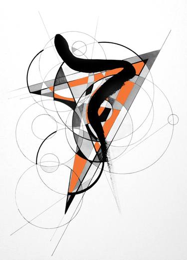 Original Modern Abstract Drawings by Ernst Kruijff