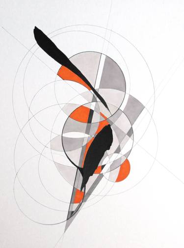 Original Modern Abstract Drawings by Ernst Kruijff