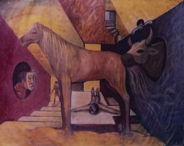 Print of Cubism Horse Paintings by eddyst eddy