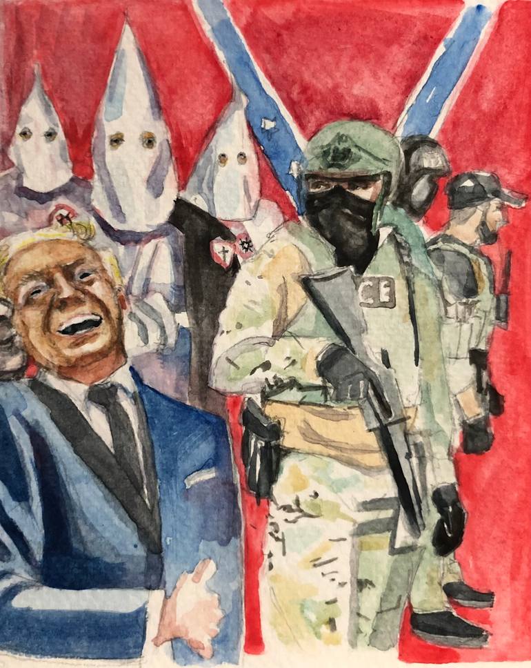 Original Conceptual Politics Painting by Carina Lomeli