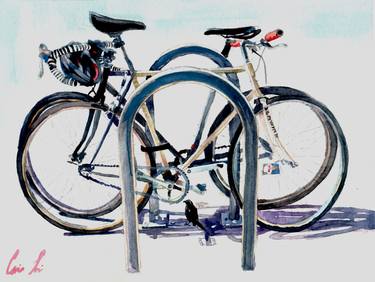 Original Fine Art Bicycle Paintings by Carina Lomeli