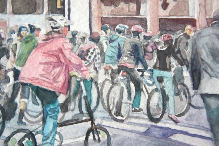 Original Fine Art Bicycle Painting by Carina Lomeli