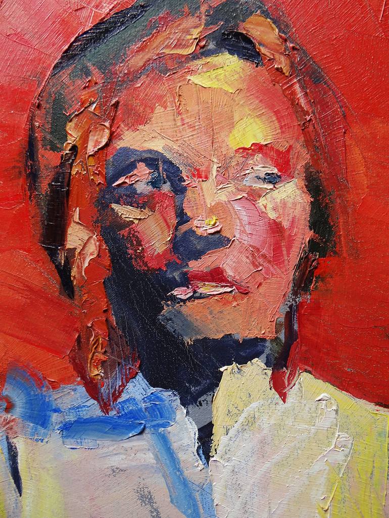 Original Abstract Expressionism Portrait Painting by Carina Lomeli
