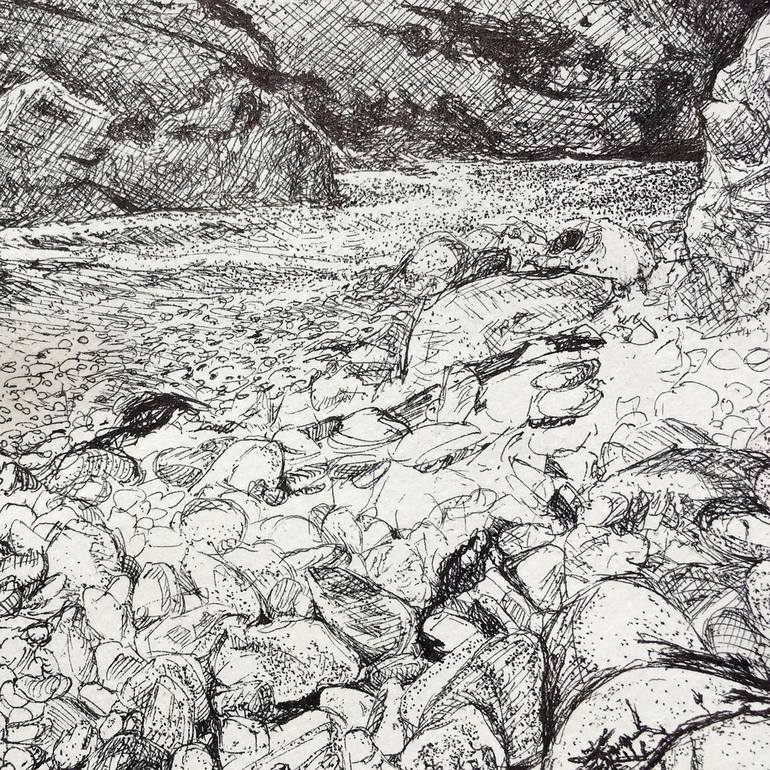 Original Landscape Drawing by Carina Lomeli