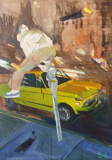 Original Abstract Expressionism Automobile Paintings by Carina Lomeli