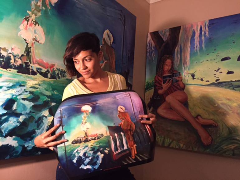 Original Surrealism Politics Painting by Carina Lomeli