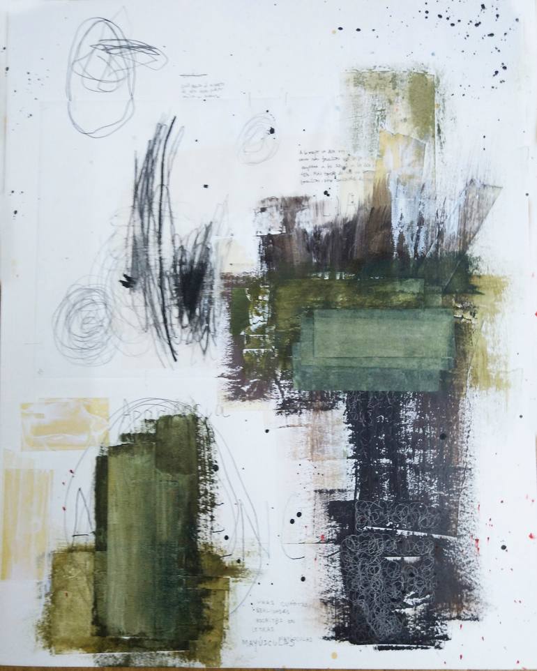 Original Abstract Expressionism Typography Drawing by Almudena Blanco