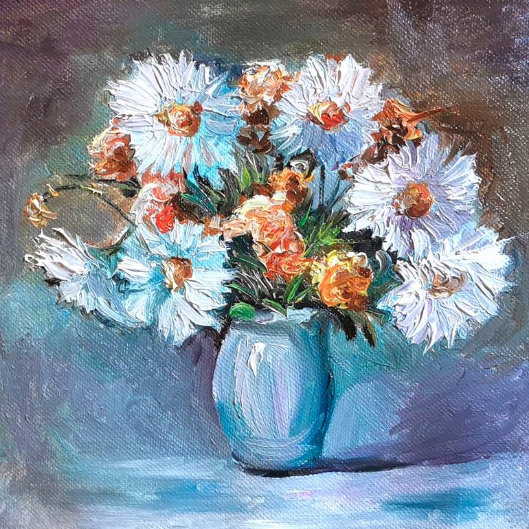 Oil painting Flowers Painting by Michał Stetkiewicz | Saatchi Art