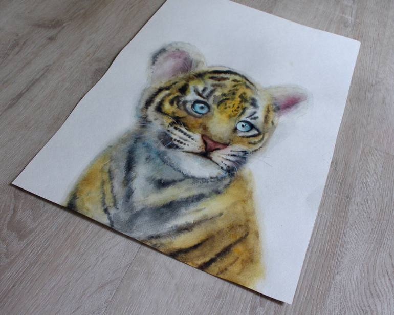 Original Figurative Animal Painting by Elmira Sharipova