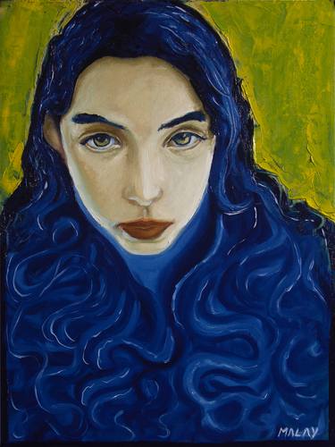 Original Abstract Expressionism Portrait Painting by Malay Jain