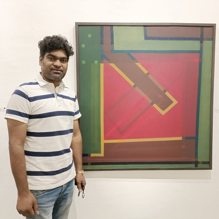 Original Art Deco Abstract Mixed Media by Rafique Shah