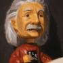 This a painting of a skull thing about Einstein.