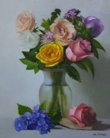 Saatchi Art Artist Al Torres; Paintings, “Flowers in a Vase,                       SOLD” #art