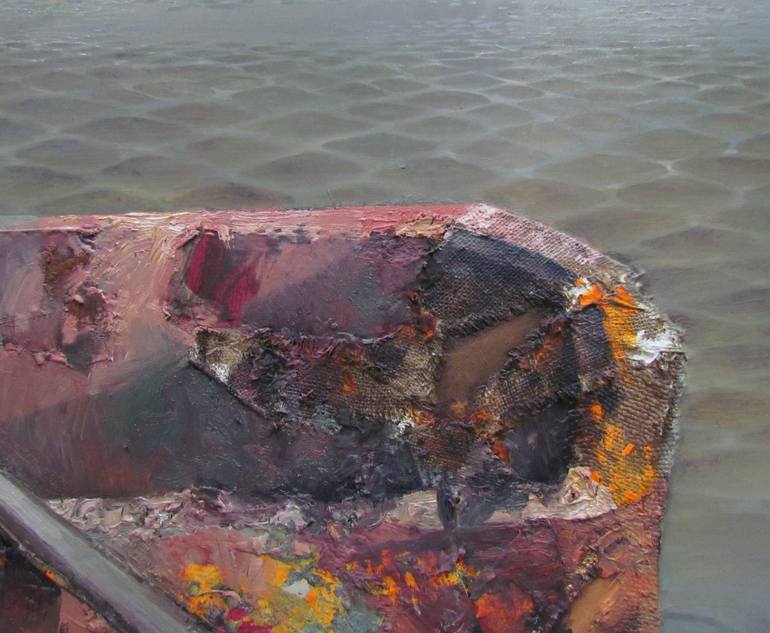 Original Expressionism Boat Painting by Giorgi Gagnidze