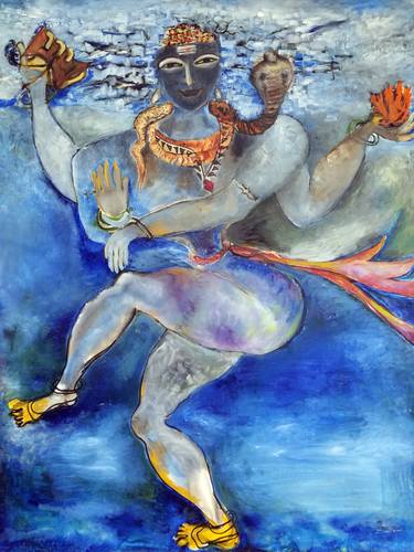Original Figurative Classical mythology Paintings by Padma Prasad