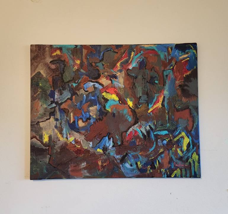 Original Abstract Expressionism Abstract Painting by Padma Prasad