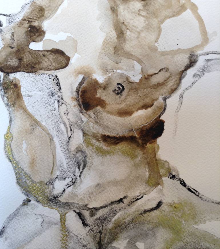 Original Abstract Nude Drawing by Pelin Dorlevi