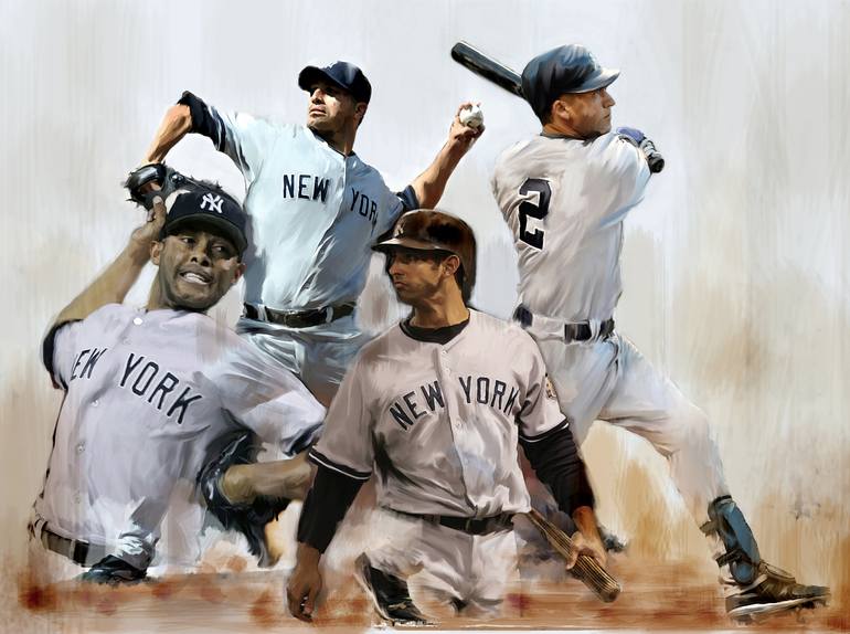 Core New York Yankees Teammates Painting by David Pucciarelli