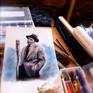 Completed Sinatra Art Piece By Artist David Pucciarelli 