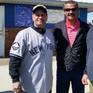 Artist David Pucciarelli with Yankee legand and baseball great, Ron Guidry at the 2016 Mickey Mantle Baseball Classi, Commerce, Oklahoma. David Pucciarelli is the Mantle Classic's in house artist since 2005
