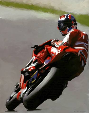 Original Realism Motorcycle Paintings by David Pucciarelli
