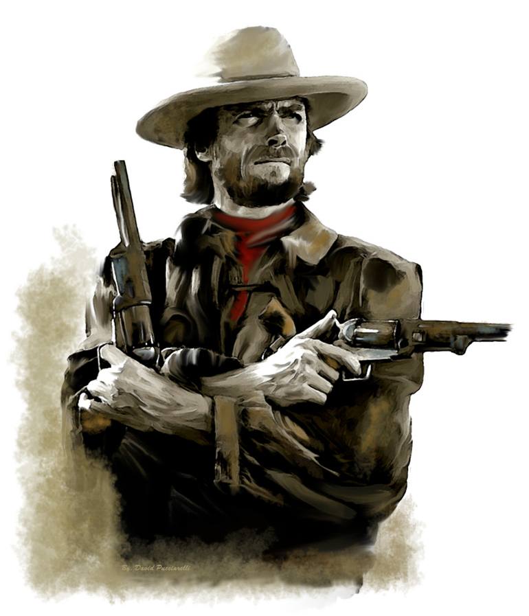 Clint Eastwood American Outlaw Painting by David Pucciarelli
