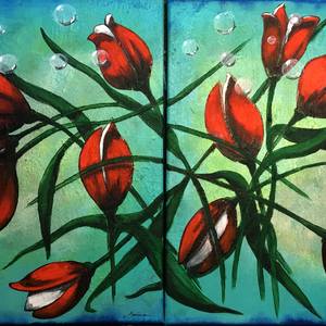 Collection Flowers on Canvas