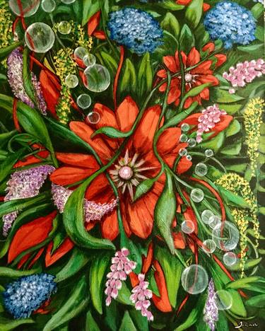 Print of Expressionism Floral Paintings by Josina den Burger