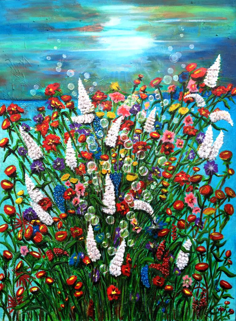 Original Expressionism Floral Painting by Josina Den Burger