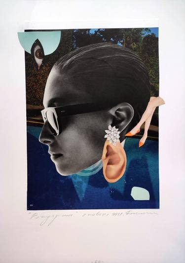 Original Surrealism Fantasy Collage by Bozhena Kushnir