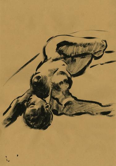 Original Figurative Nude Drawings by Laurent Rossi