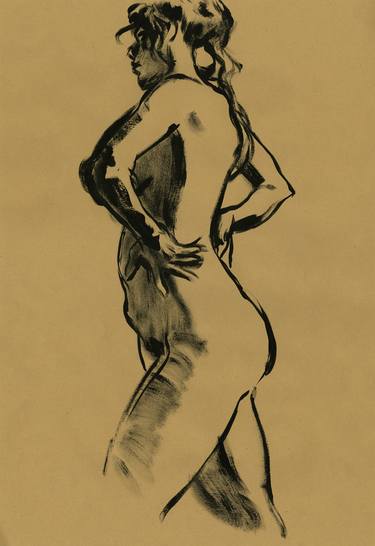 Original Figurative Nude Drawings by Laurent Rossi