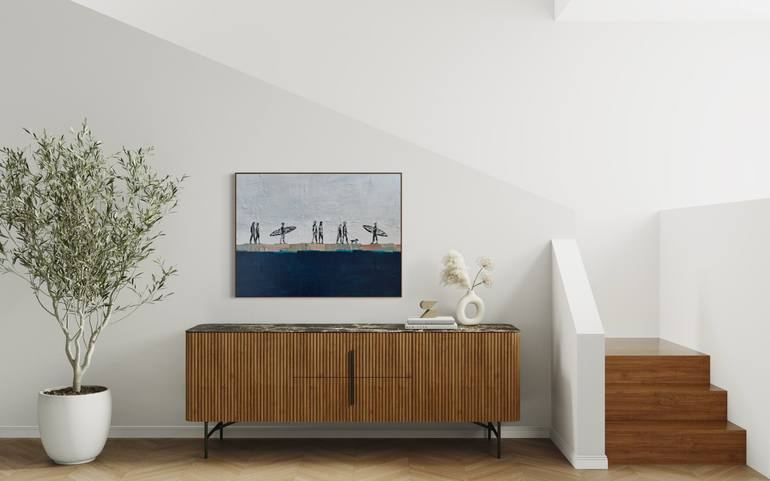 Original Abstract Beach Painting by Paula Langstein
