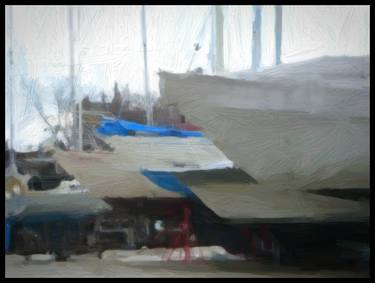 Original Impressionism Boat Mixed Media by Richard Arfsten
