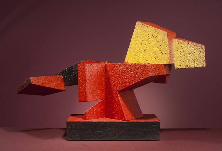 Original Abstract Dogs Sculpture by Richard Arfsten