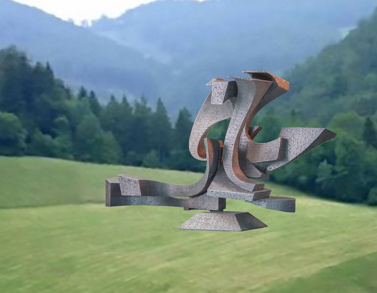 Original Cubism Abstract Sculpture by Richard Arfsten