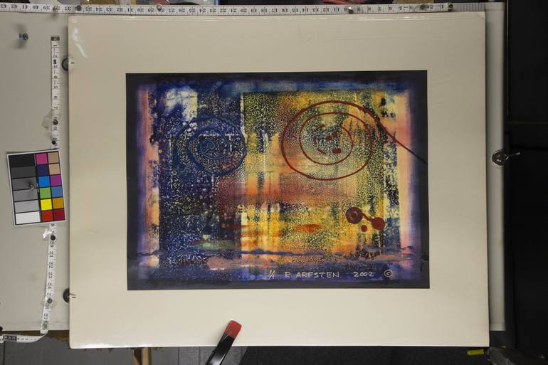 Original Abstract Outer Space Printmaking by Richard Arfsten