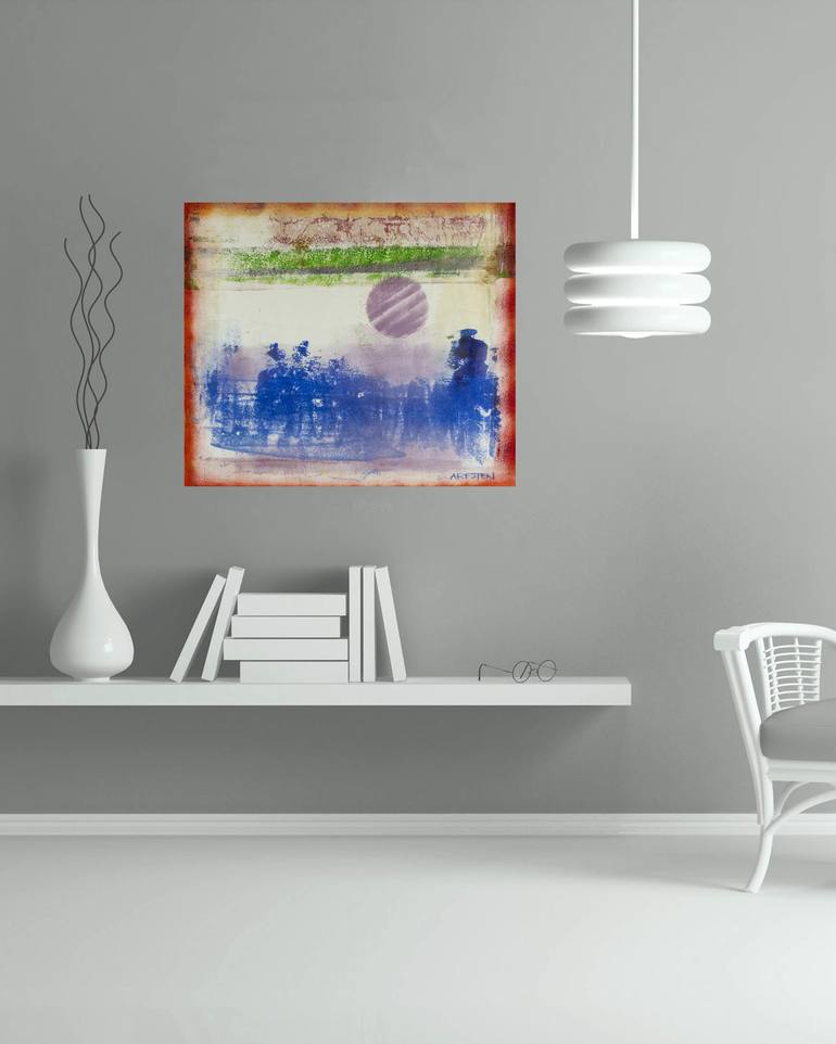 Original Abstract Outer Space Printmaking by Richard Arfsten