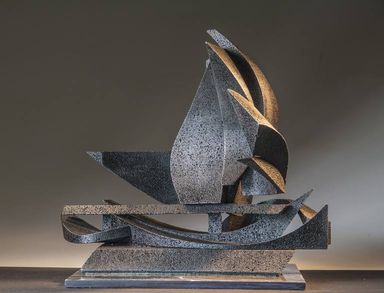 Original Abstract Boat Sculpture by Richard Arfsten