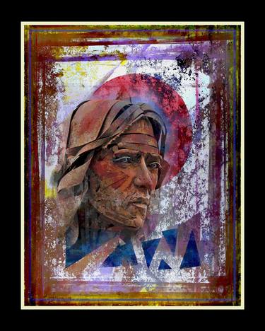 Original Abstract Expressionism Portrait Mixed Media by Richard Arfsten