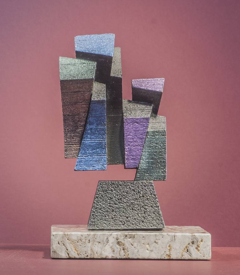Original Cubism Abstract Sculpture by Richard Arfsten