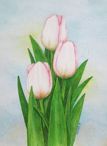 Print of Floral Paintings by Sarri Gayat