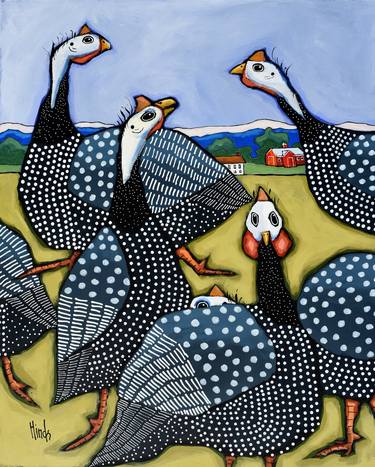 Saatchi Art Artist David Hinds; Paintings, “Six Guinea Fowl” #art