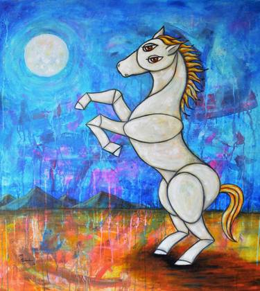 Original Expressionism Horse Paintings by Marisol Sánchez