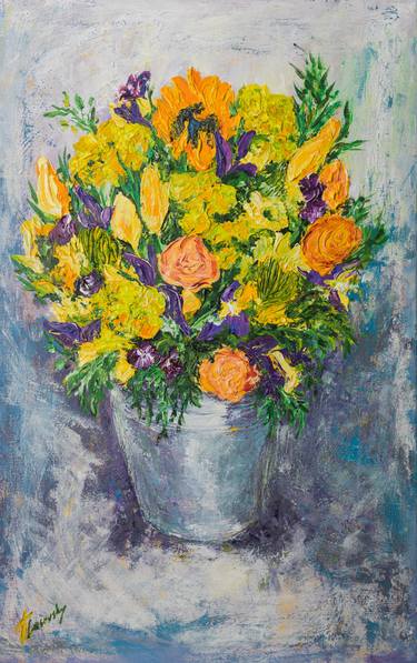 Original Expressionism Floral Paintings by Tanya Lasovsky