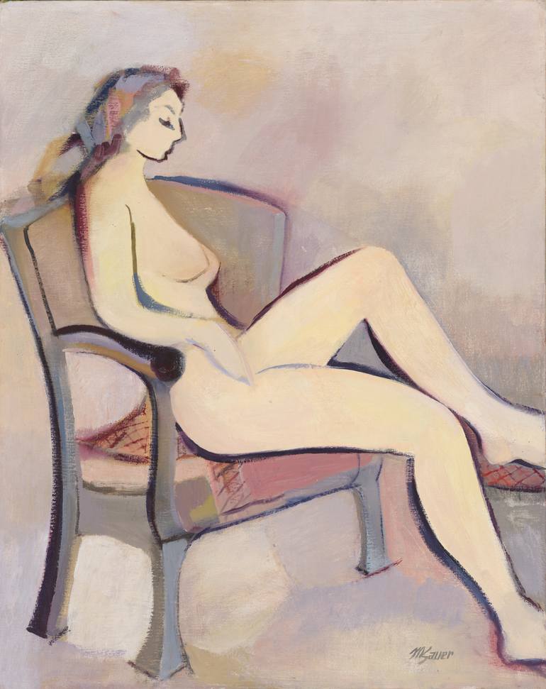 chair, painting sketch, female, figure, nude, Painting, United States, Mary ...